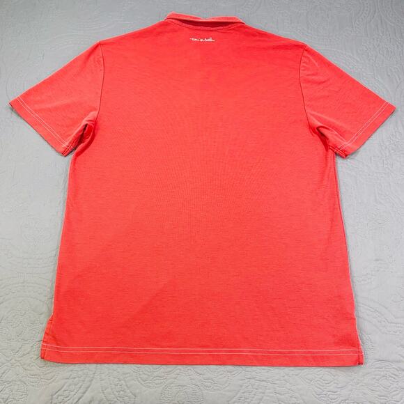 Travis Mathew Polo Shirt Men Large Pink Red Short Sleeve Pima Cotton Blend Solid - Picture 6 of 8